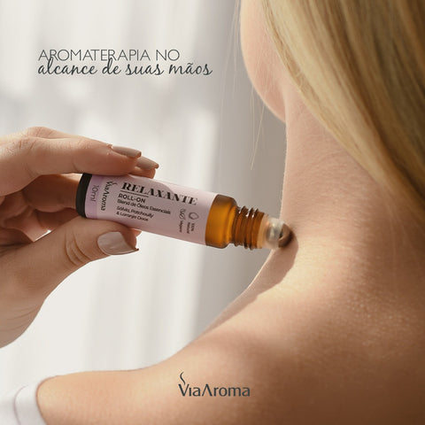 Blend De Óleos Essenciais Vegano 10ml Roll-On Relaxante Via Aroma