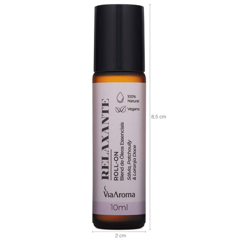 Blend De Óleos Essenciais Vegano 10ml Roll-On Relaxante Via Aroma