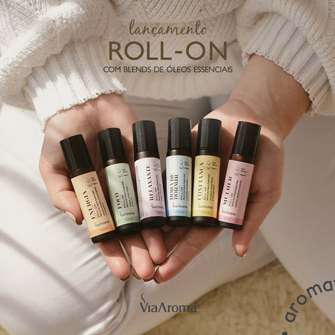 Blend De Óleos Essenciais Vegano 10ml Roll-On Relaxante Via Aroma