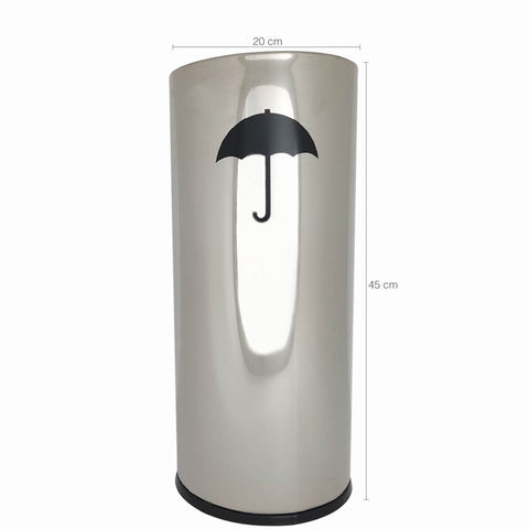 Suporte Porta Guarda-Chuva Home 20x45cm Cesto Aço Inox com Coletor de Água Martinazzo