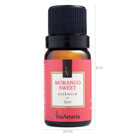 Kit 10 Essências Aromatizadoras Para Difusor Elétrico 10ml Via Aroma Morango Sweet