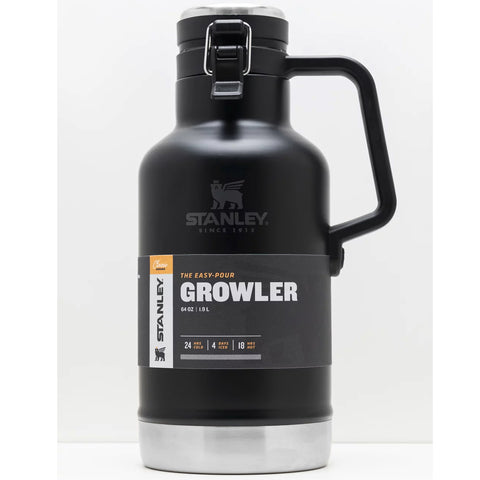 Kit Cerveja Chopp Garrafa Térmica Growler 1,9L E Caneca Térmica Stanley Preto