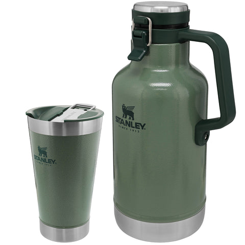 Kit Growler Cerveja 1,9L E Copo Térmico Com Tampa E Abridor 473ml Stanley Verde