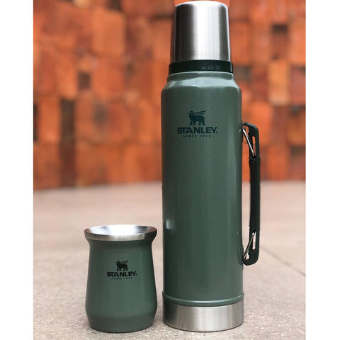 Kit Chimarrão Tereré Cuia 236ml E Garrafa Térmica Classic 950ml Stanley Verde