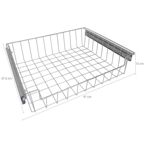 Gaveta Fruteira Deslizante Baixa Slim De Aramado Cromado 47x38cm Schmitt