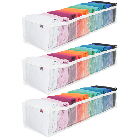 Kit 3 Colmeias Organizadoras De Moletons Com 10 Divisórias Organizador De Gaveta Closet