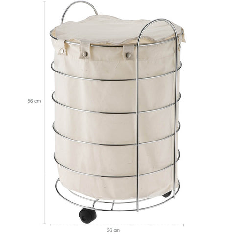 Cesto Para Roupa Aramado Tulipa 56cmX36cm Cesto Com Saco Cromado Schmitt