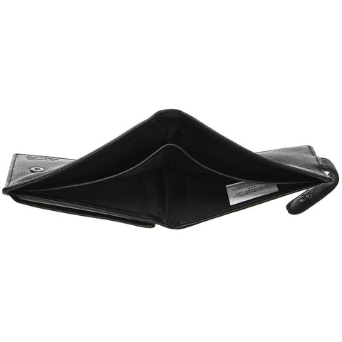 Carteira Masculina De Couro Fechamento Botão Com Porta Cartões Tonin Preto