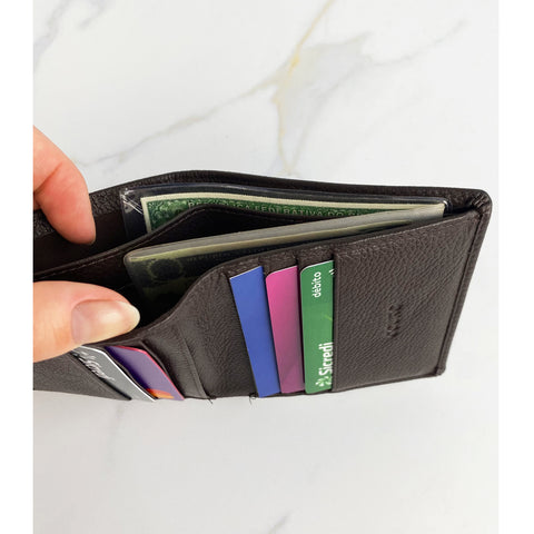 Carteira Masculina De Couro Porta Cartões Notas E Documentos Tonin Marrom