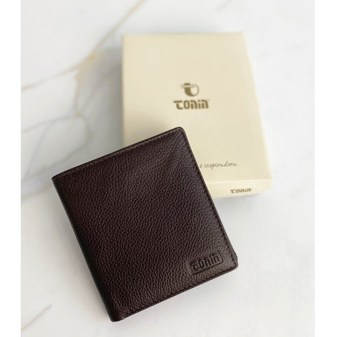 Carteira Masculina De Couro Porta Cartões Notas E Documentos Tonin Marrom