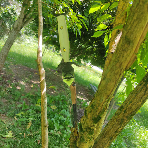 Punhal Tático Militar Adaga Pequena Artesanal Aço Cirúrgico 5' com Bainha de Couro