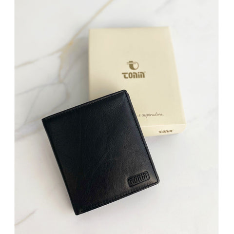 Carteira Masculina De Couro Porta Cartões Notas E Documentos Tonin Preto