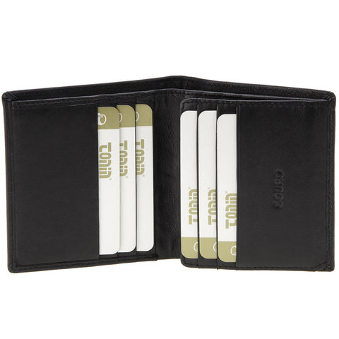 Carteira Masculina De Couro Porta Cartões Notas E Documentos Tonin Preto