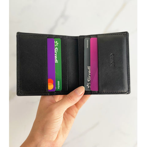 Carteira Masculina De Couro Porta Cartões Notas E Documentos Tonin Preto