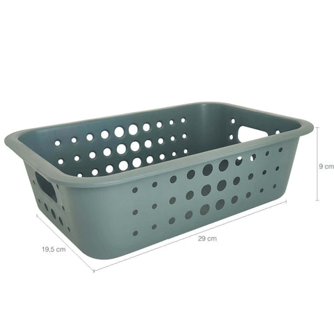 Conjunto De 6 Caixas Organizadoras De Plástico 3,3 Litros Kit De Cestos Pequenos Verde Eucalipto Ou