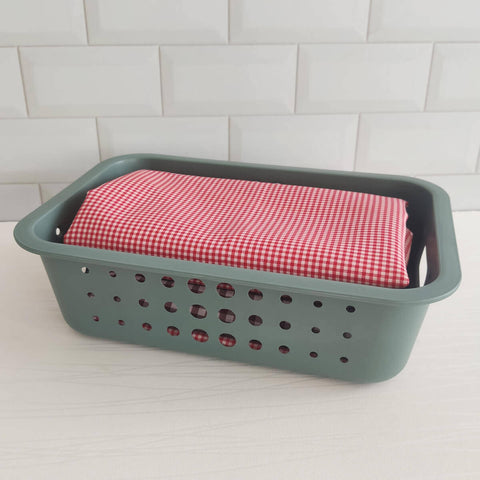 Conjunto De 6 Caixas Organizadoras De Plástico 3,3 Litros Kit De Cestos Pequenos Verde Eucalipto Ou
