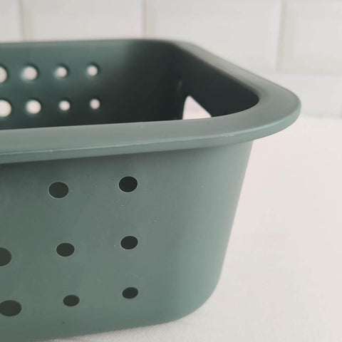 Conjunto De 6 Caixas Organizadoras De Plástico 3,3 Litros Kit De Cestos Pequenos Verde Eucalipto Ou