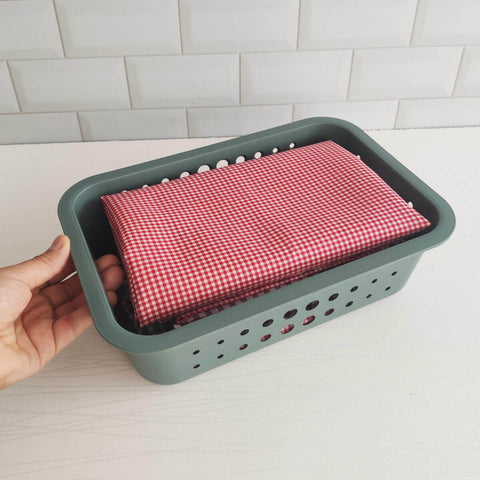 Conjunto De 6 Caixas Organizadoras De Plástico 3,3 Litros Kit De Cestos Pequenos Verde Eucalipto Ou