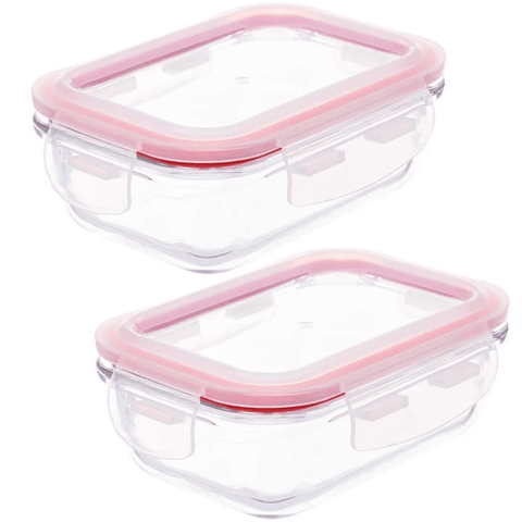 Conjunto De Dois Potes Pequenos De Vidro 370ml Potes Com Tampa Hermética Conserve it Invicta