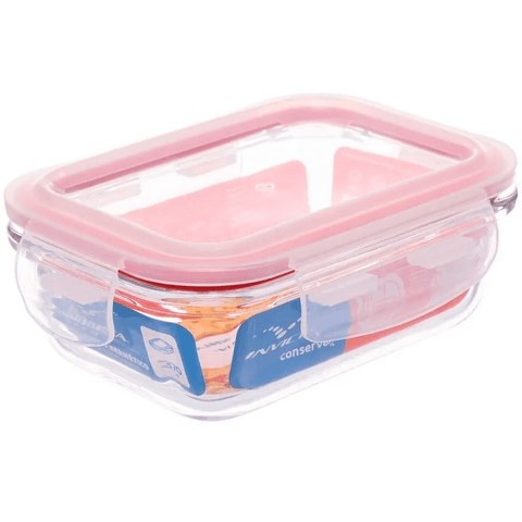 Conjunto De Dois Potes Pequenos De Vidro 370ml Potes Com Tampa Hermética Conserve it Invicta