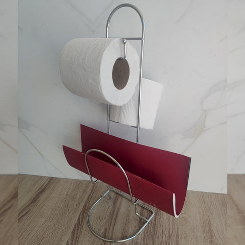 Porta Papel Higiênico Revisteiro Suporte Chão Aço Papeleira