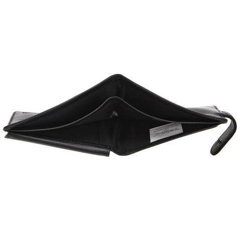 Carteira de Couro Masculina Com Botão e Divisória Porta Cartões Chicago Preta Tonin