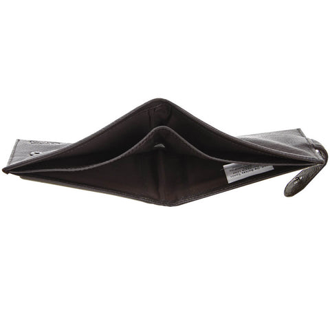 Carteira de Couro Masculina Com Botão e Divisória Porta 8 Cartões Chicago Marrom Tonin