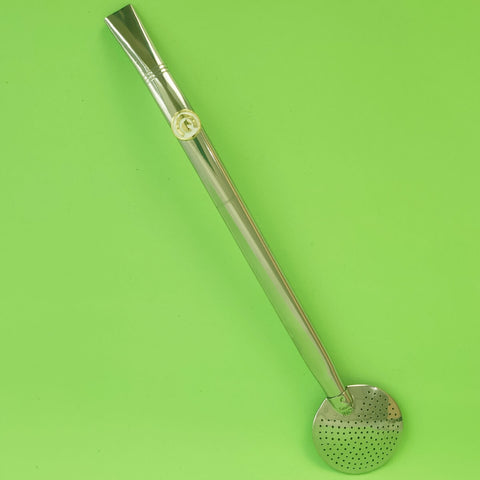 Bomba de Chimarrão Tererê Sublime 23cm Aço Inox Bojo Normal Pingente Ferradura Taumer