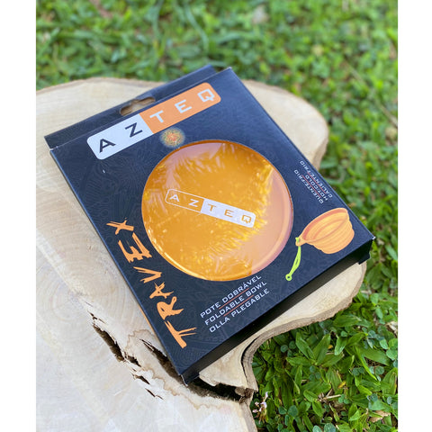 Tigela De Silicone Dobrável Camping 500ml Azteq Com Alça E Mosquetão Laranja
