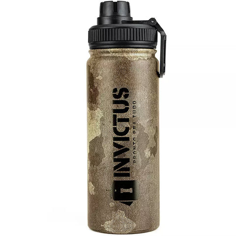 Garrafa Térmica 500ml Sonic Invictus Aço Inox 304 Tampa De Dupla Abertura Verde Camuflado