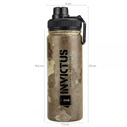 Garrafa Térmica 500ml Sonic Invictus Aço Inox 304 Tampa De Dupla Abertura Verde Camuflado