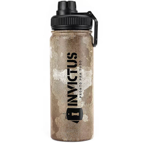 Garrafa Térmica Invictus Sonic 2.0 Squeeze Aço Inox 500ml com Alça Camuflado Coyote