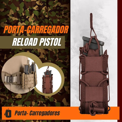 Porta Carregador Reload Pistol Invictus Pente Pistola Fuzil Bala Com Regulagem Marrom