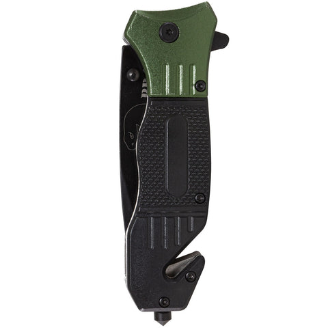 Canivete Tático Víbora BR Force Aço Inox 420 Fosfatizado Cabo Em Polímero Preto E Verde Oliva