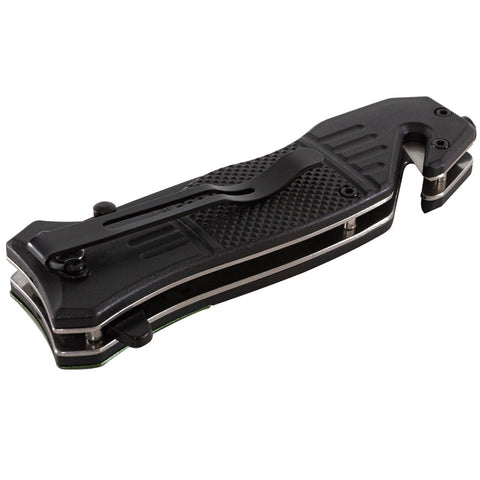 Canivete Tático Víbora BR Force Aço Inox 420 Fosfatizado Cabo Em Polímero Preto E Verde Oliva