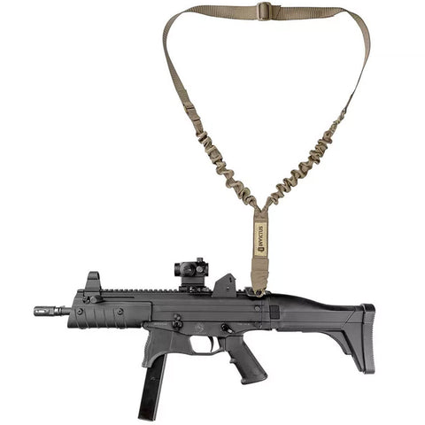 Bandoleira Tática Strap Militar Invictus Elástica Ajustável de Ombro 1 Ponta Coyote