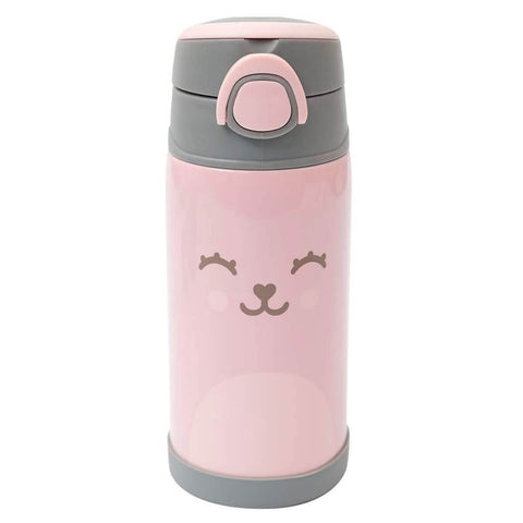 Garrafa Térmica Parede Dupla de Aço Inoxidável com Canudo Buba Gumy 400ml Rosa