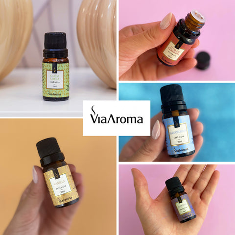 Kit 5 Essências Aromatizadoras Para Difusor Elétrico 10ml Via Aroma Sortidas