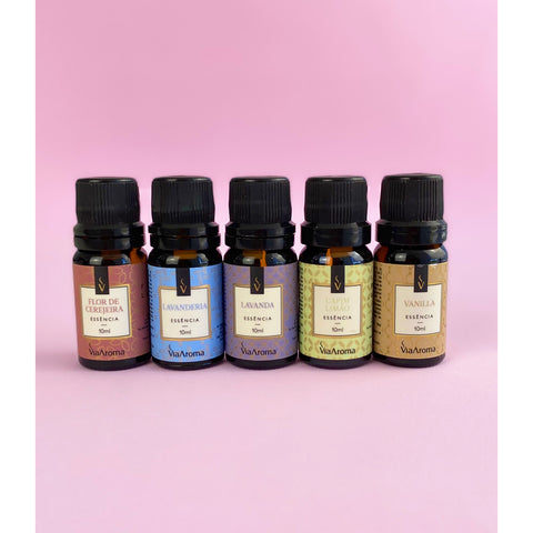 Kit 5 Essências Aromatizadoras Para Difusor Elétrico 10ml Via Aroma Sortidas