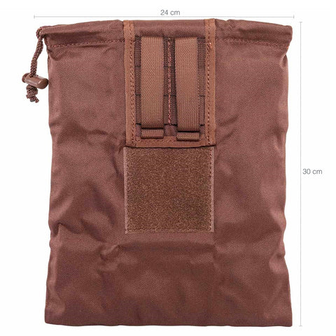 Saco De Descarte Tático Invictus 24x30cm Poliéster Com Cordão De Fechamento Marrom