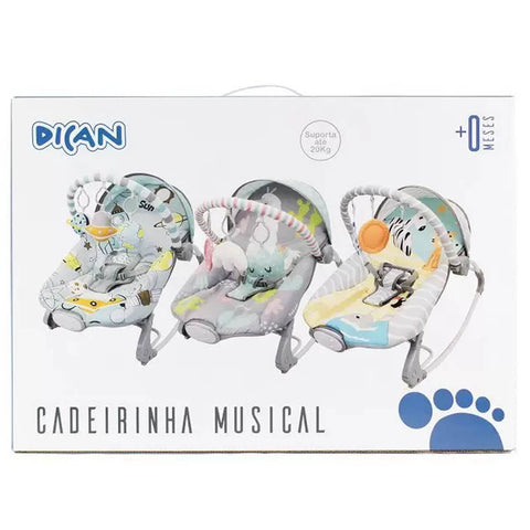 Cadeirinha de Balaço e Descanso para Bebê Musical e Vibratória Até 20kg Ilha Encantada Dican