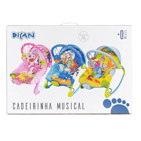 Cadeirinha de Balaço e Descanso para Bebê Musical e Vibratória Até 20kg Dino Dican