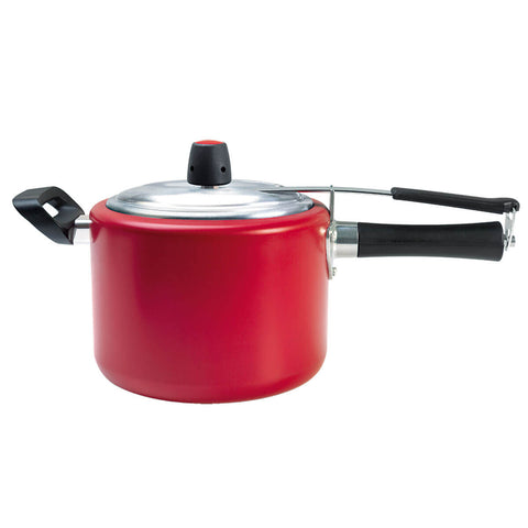 Panela de Pressão de Alumínio Antiaderente Pro-flon Vapt 4,5 litros Brinox Vermelha