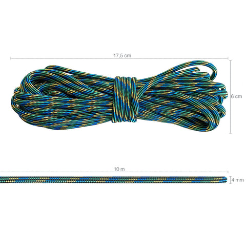 Paracord 550 Libras 4mm Corda De Sobrevivência Tática Militar 10 Metros 366kgf Striped Brasil