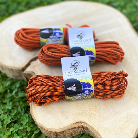 Paracord 550 Libras 4mm Corda De Sobrevivência Tática Militar 10 Metros 366kgf Wave Laranja