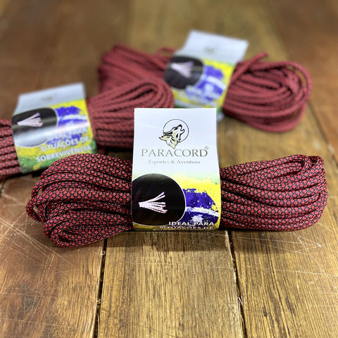 Paracord 550 Libras 4mm Corda De Sobrevivência Tática Militar 10 Metros 366kgf Vermelho Diamond