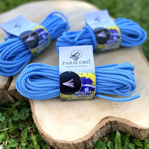 Paracord 550 Libras 4mm Corda De Sobrevivência Tática Militar 10 Metros 366kgf Sky Azul