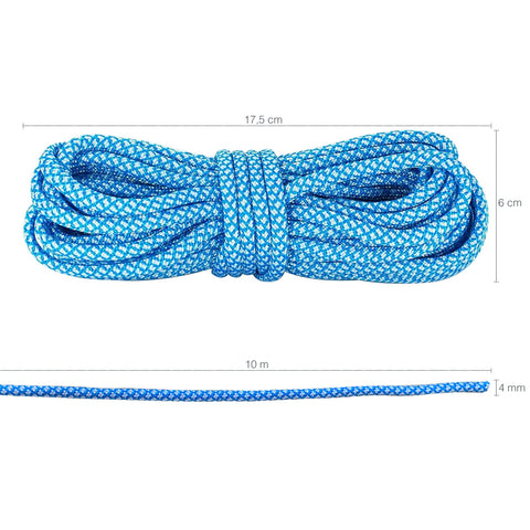 Paracord 550 Libras 4mm Corda De Sobrevivência Tática Militar 10 Metros 366kgf Sky Azul