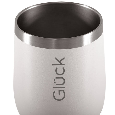 Copo Térmico Glück 354ml Aço Inox Copo Para Whisky Vinho Chimarrão Off White