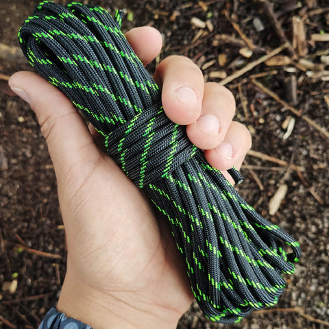 Paracord 550 Libras 4mm Corda De Sobrevivência Tática Militar 10 Metros 366Kgf Green Neon Dark